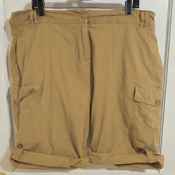 ellos Pants - Ellos Women's Plus Tan Convertible Cargo Shorts 18W